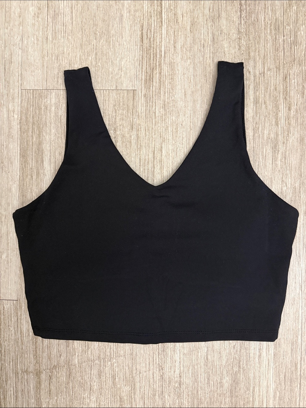 Black V-Neck Long-line Sports Bra